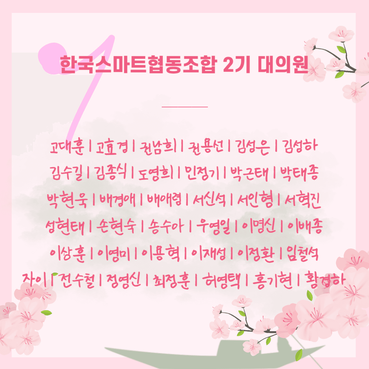 2기 대의원 선출 완료